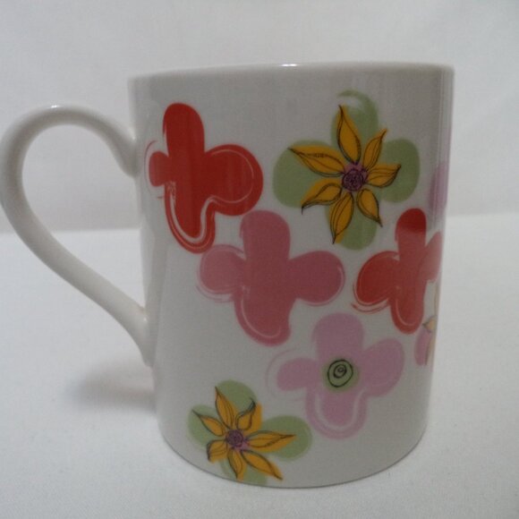 Starbucks Floral Sunflower Mug Cup red pink Micro Dish safe Groovy 2007 Ceramic - Picture 5 of 11